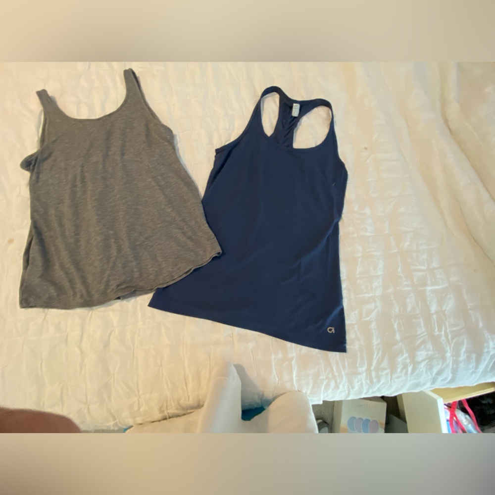 GAP Blue and Gray Sleeveless Tank Tops